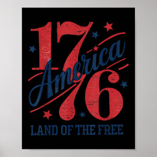 1776 Amerikas Land des freien 4. Juli unabhängig Poster