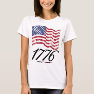 1776 beunruhigte amerikanische Flagge T-Shirt