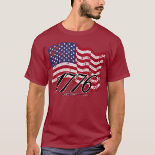 1776 beunruhigte amerikanische Flagge T-Shirt