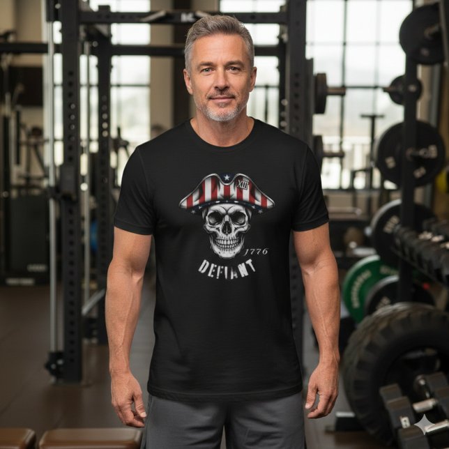 1776 Defiant Skull Patriot T-Shirt (Von Creator hochgeladen)