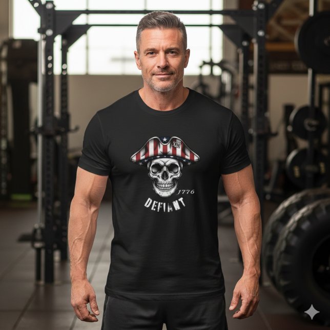 1776 Defiant Skull Patriot T-Shirt (Von Creator hochgeladen)