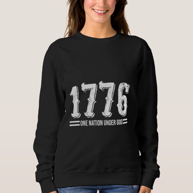 1776 Eine Nation unter Gott 4. Juli für Patrioti Sweatshirt (Vorderseite)