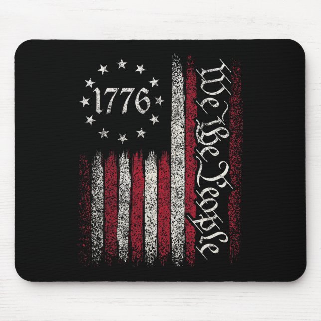 1776 Flag Verfassung Unabhängigkeitstag Amerikanis Mousepad (Vorne)