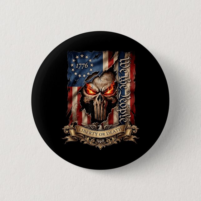 1776 Freiheit Oder Regierungsbehördeth Das Volk Button (Vorderseite)