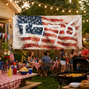 1776 gespritzte amerikanische Flagge 250 Jahre Banner