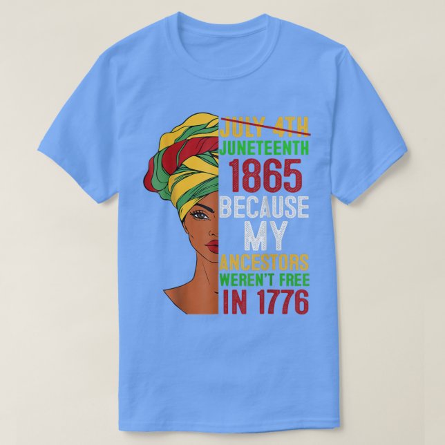 1776. Juli 4. Schwarz  T-Shirt (Design vorne)