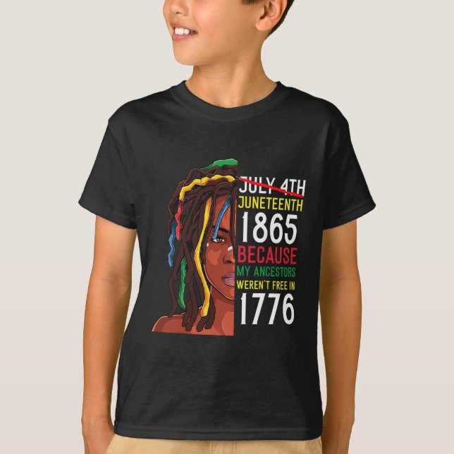 1776. Juli 4. Schwarz T-Shirt (Vorderseite)