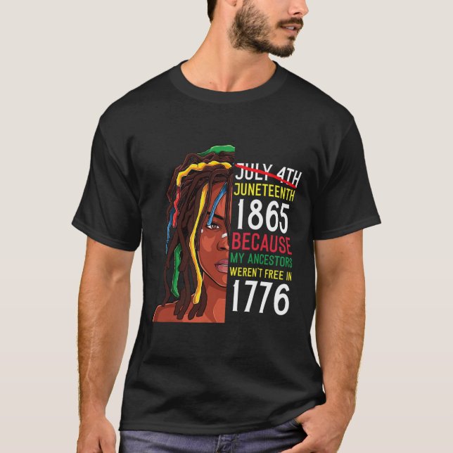 1776. Juli 4. Schwarz T-Shirt (Vorderseite)