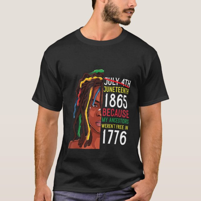 1776. Juli 4. Schwarz T-Shirt (Vorderseite)