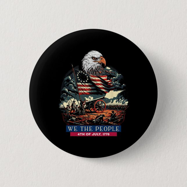 1776 Leben Freiheit Streben Nach Glück 4. Juli Button (Vorderseite)