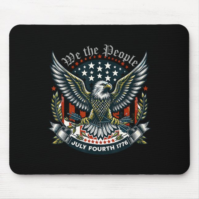 1776 Leben Freiheit Streben Nach Glück 4. Juli Mousepad (Vorne)