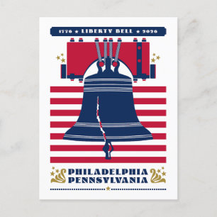 1776 Liberty Bell US Flagge 2026 Postkarte