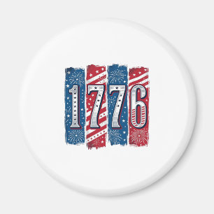 1776 Patriotische Feuerwerk Vintage-Vektorgestaltu Magnet
