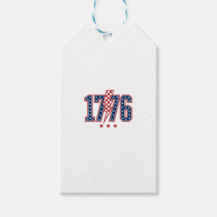 1776 Patriotischer Blitz Vintage Grafik T-Shirt_ Geschenkanhänger