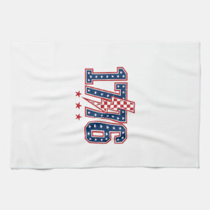 1776 Patriotischer Blitz Vintage Grafik T-Shirt_ Geschirrtuch