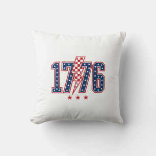 1776 Patriotischer Blitz Vintage Grafik T-Shirt_ Kissen