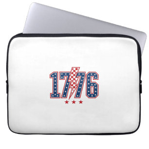 1776 Patriotischer Blitz Vintage Grafik T-Shirt_ Laptopschutzhülle