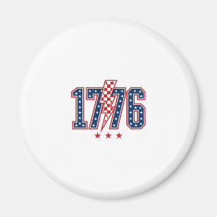 1776 Patriotischer Blitz Vintage Grafik T-Shirt_ Magnet