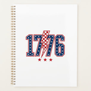 1776 Patriotischer Blitz Vintage Grafik T-Shirt_ Planer