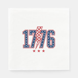 1776 Patriotischer Blitz Vintage Grafik T-Shirt_ Serviette