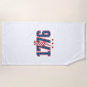 1776 Patriotischer Blitzbolzen Vintage Grafik T-Sh Strandtuch