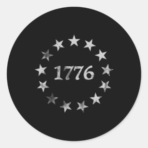 1776 Patriotischer Vintage-Stil USA 4. Juli Runder Aufkleber