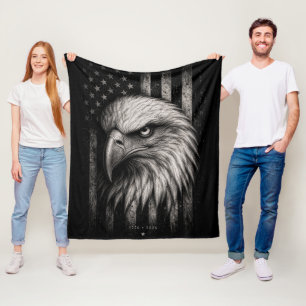 1776 Patriotischer Weißkopfseeadler Amerikanische  Fleecedecke