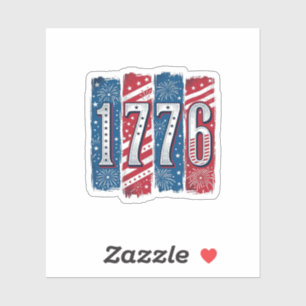1776 Patriotisches Feuerwerk Vintage Vektor Design Aufkleber