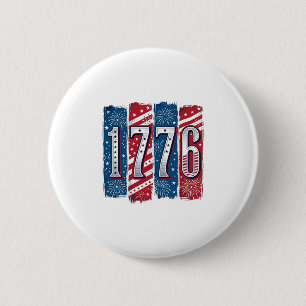 1776 Patriotisches Feuerwerk Vintage Vektor Design Button