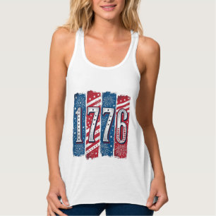 1776 Patriotisches Feuerwerk Vintage-Vektordesign_ Tank Top