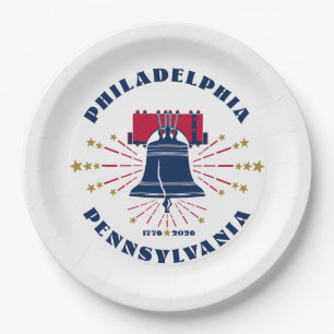 1776 Philadelphia Liberty Bell Paper Plate Pappteller