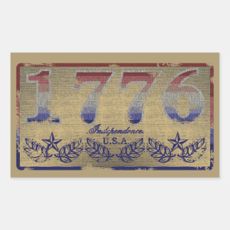1776 Unabhängigkeit  Rechteckiger Aufkleber