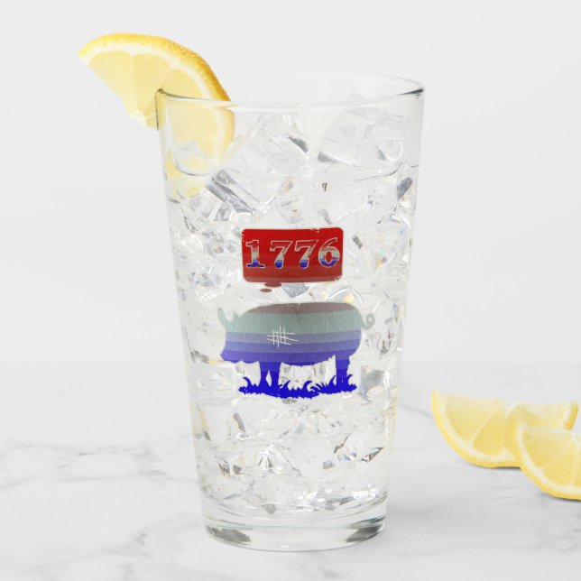 1776 Unabhängigkeit Schweine Glas (Vorderseite Ice)