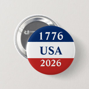 1776 USA 2026 Rot Weiß Blau Patriotisch Button
