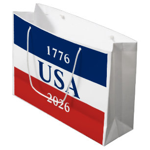 1776 USA 2026 Rot Weiß Blau Patriotisch Große Geschenktüte