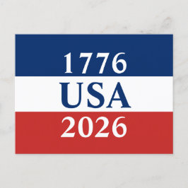 1776 USA 2026 Rot Weiß Blau Patriotisch Postkarte