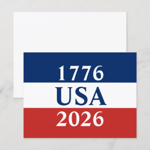 1776 USA 2026 Rot Weiß Blau Patriotisch Postkarte