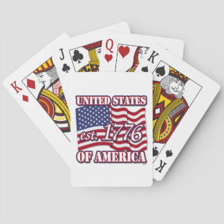 1776 USA mit der Flagge der USA Spielkarten