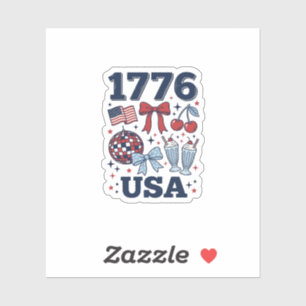 1776 USA Patriotisches Coquette Vektor Design_1 Aufkleber