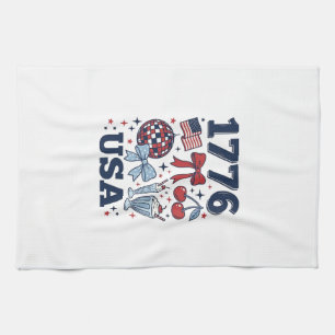 1776 USA Patriotisches Coquette Vektor Design_1 Geschirrtuch