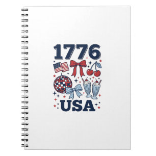 1776 USA Patriotisches Coquette Vektor Design_1 Notizblock