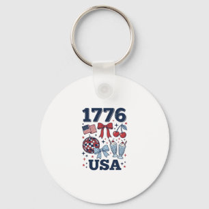 1776 USA Patriotisches Coquette Vektor Design_1 Schlüsselanhänger