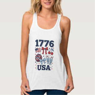 1776 USA Patriotisches Coquette Vektor Design_1 Tank Top