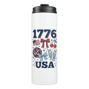 1776 USA Patriotisches Coquette Vektor Design_1 Thermosbecher