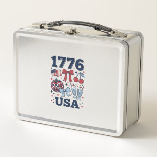 1776 USA patriotisches Koketten-Vektor-Design_1 Metall Brotdose