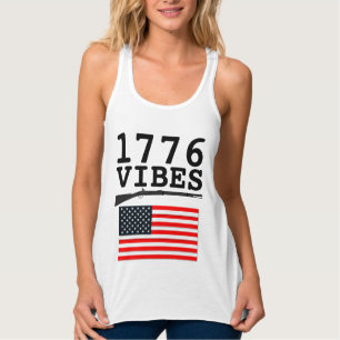 1776 VUN & AMERICAN FLAG Patriotische T - Shirt