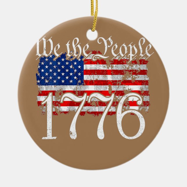 1776 Wir, die Leute Betsy Ross 4. Juli Keramik Ornament (Vorne)