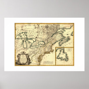 1778 Karte Kanadas und der Vereinigten Staaten Poster