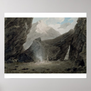 1779 (w/c, schwarz) in der Nähe von Chiavenna in d Poster