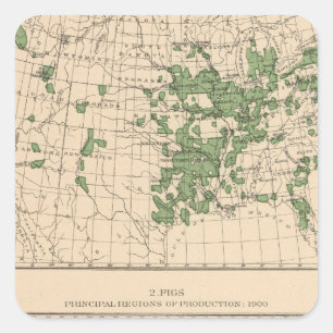 177 Pflaumen, Pflaumen, Feigen, Hauptregionen Quadratischer Aufkleber